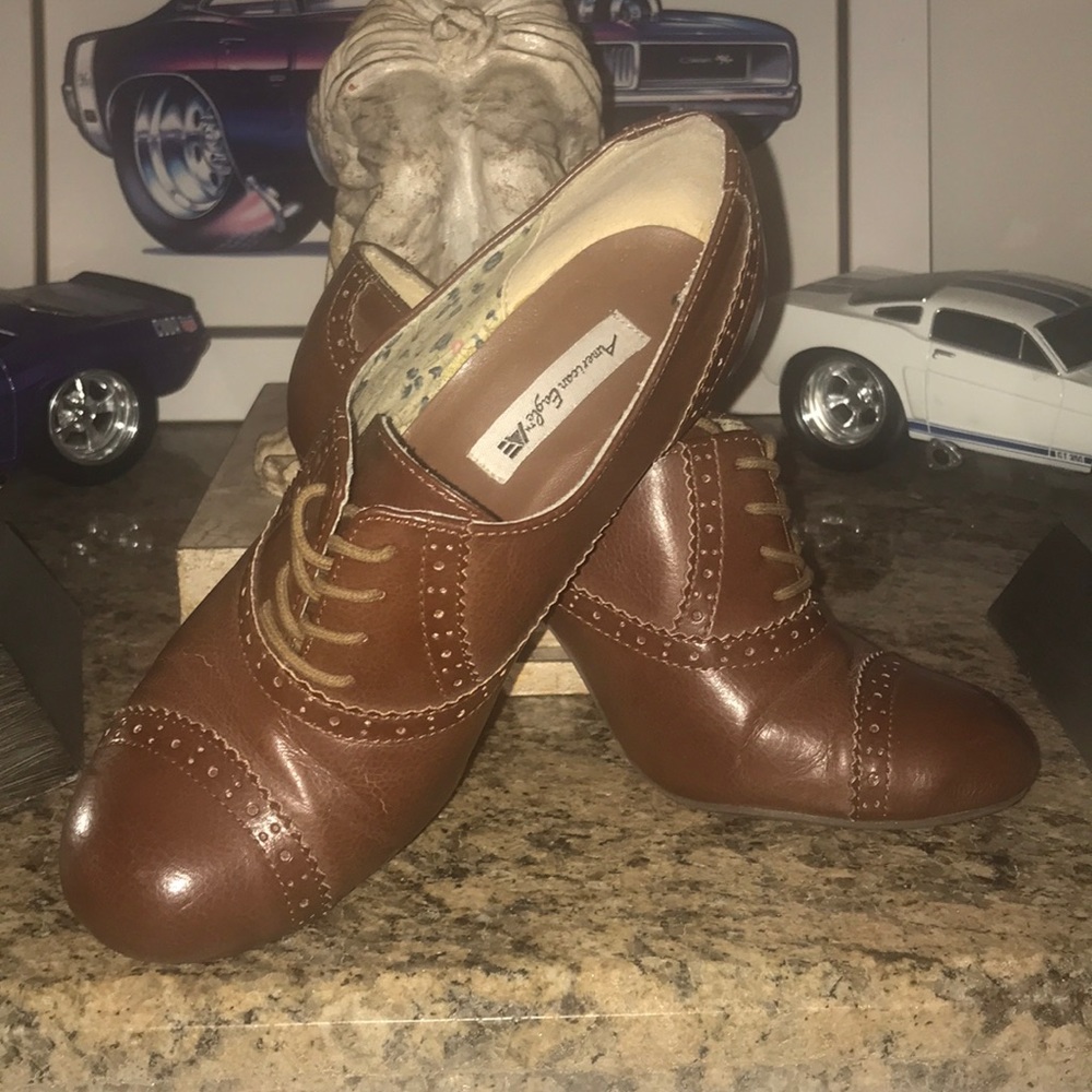 Lace up wood heels